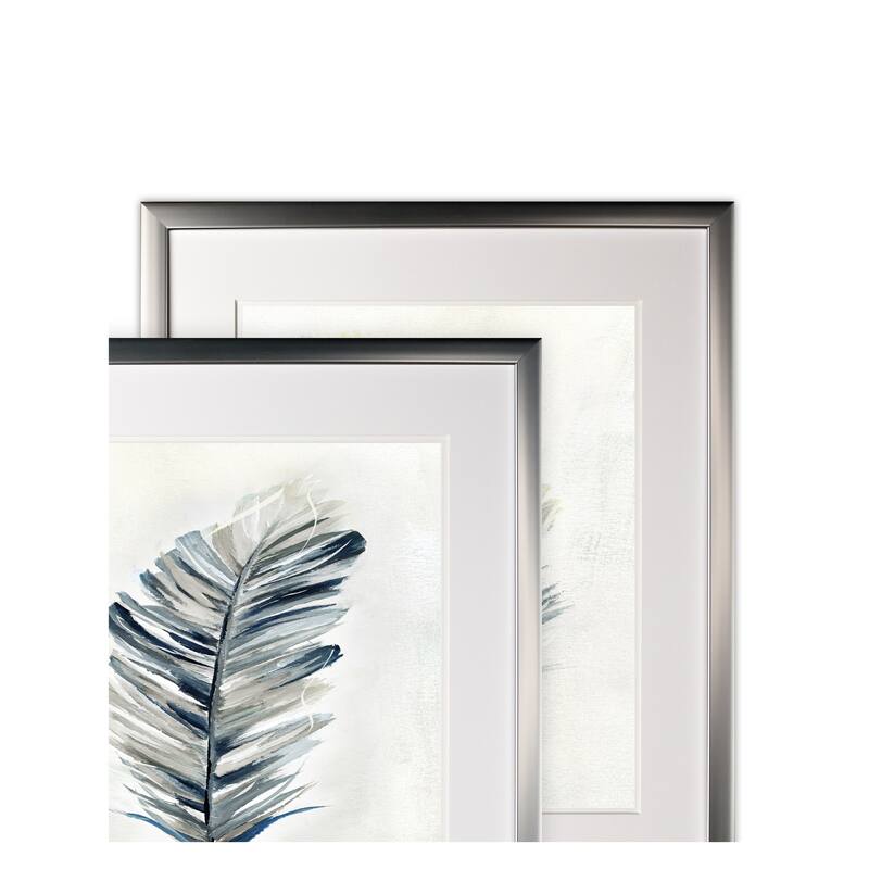 Soft Feathers -2 Piece Set - Silver Frame