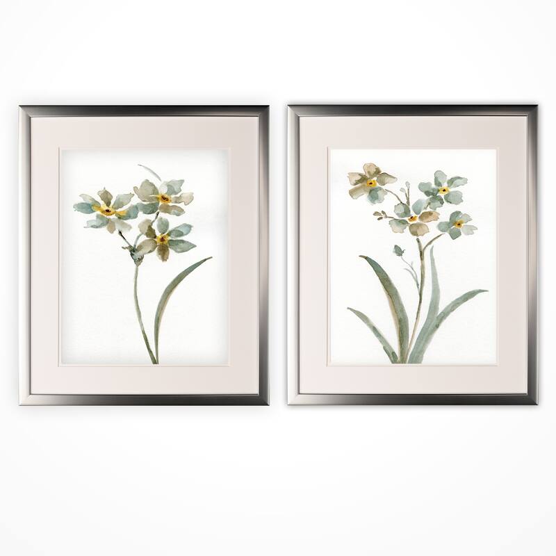 Neutral Botanical I -2 Piece Set - Silver Frame