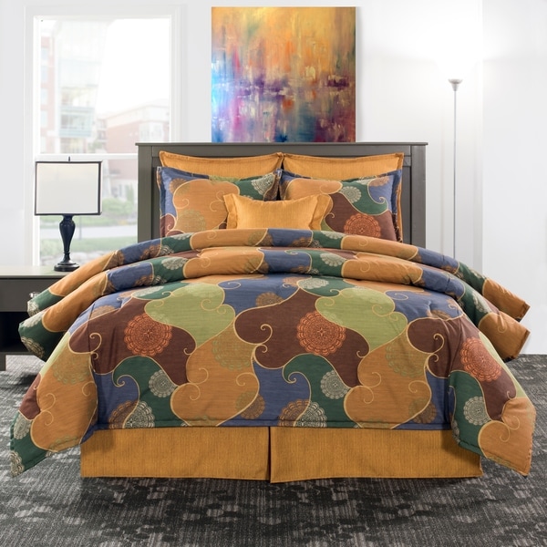 Paintbox Orange And Green Mandala Comforter Set On Paintbox Orange And Green Mandala Comforter Set