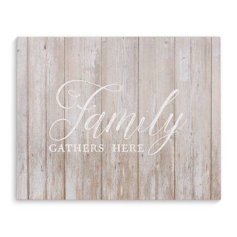 FAMILY GATHERS HERE Premium Canvas Gallery Wrap
