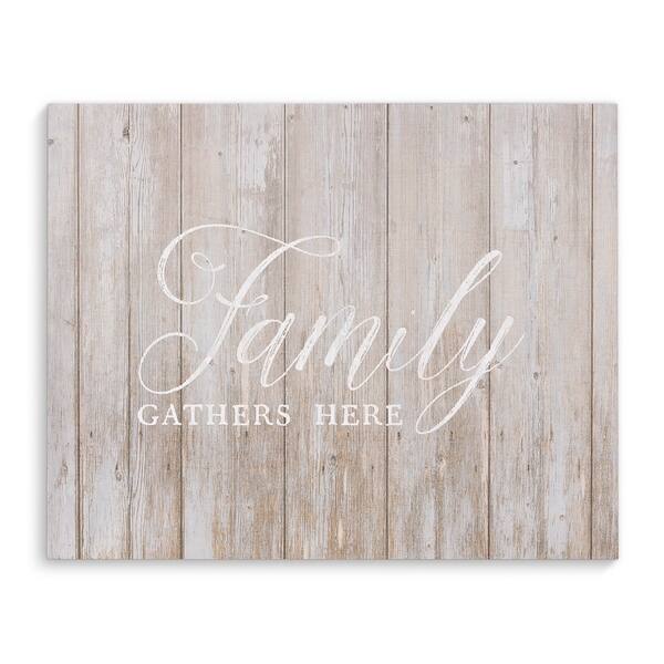 slide 2 of 3, FAMILY GATHERS HERE Premium Canvas Gallery Wrap