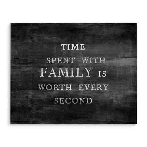 TIME SPENT WITH FAMILY BLACK Premium Canvas Gallery Wrap