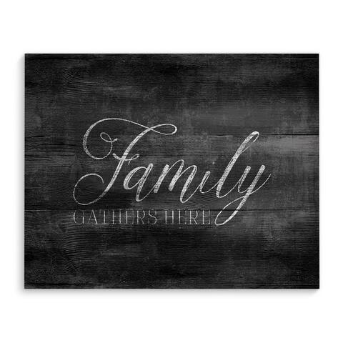 FAMILY GATHERS HERE Premium Canvas Gallery Wrap
