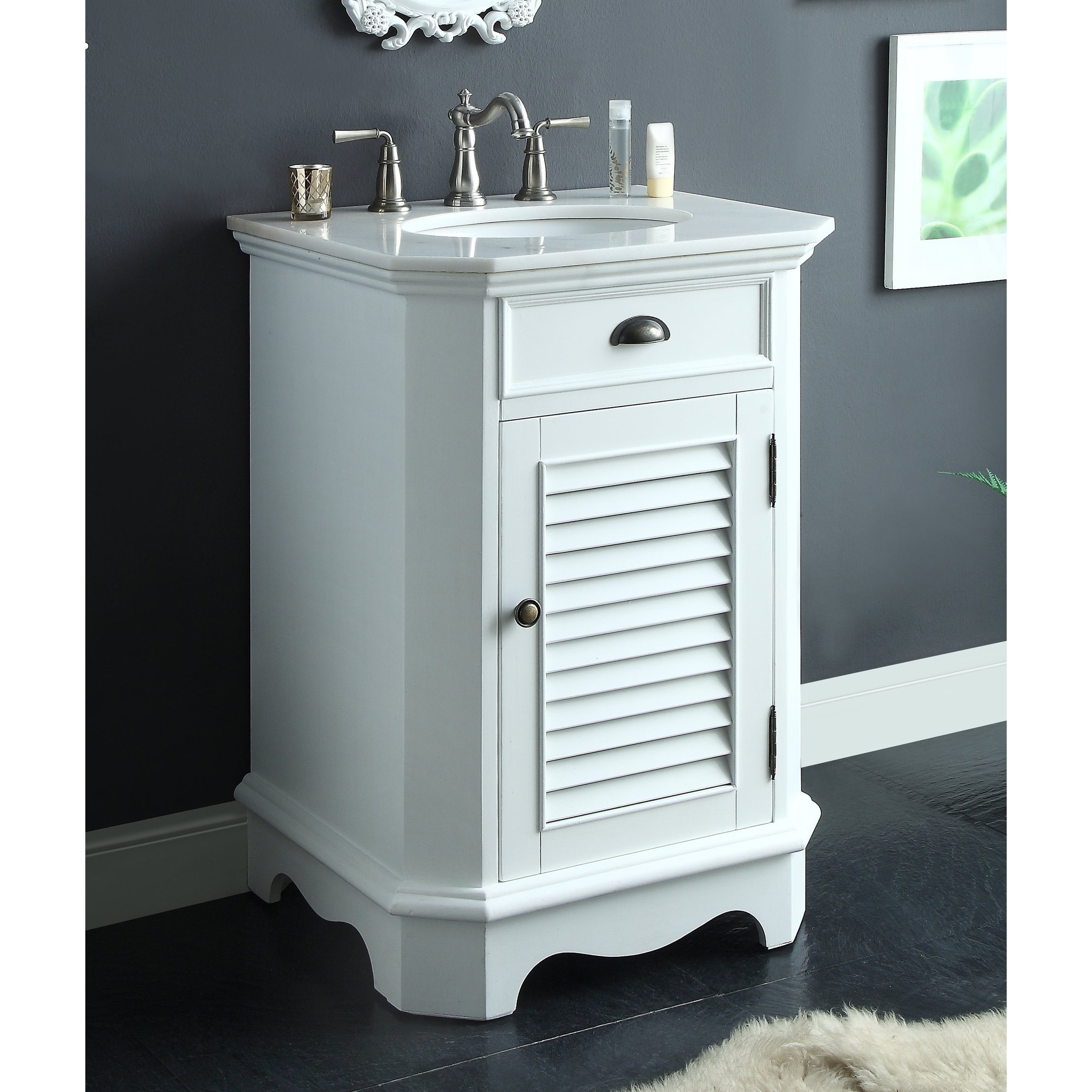 24 Benton Collection Abbeville White Vintage Rustic Sink Vanity On Sale Overstock 20718351