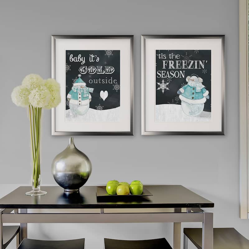 Baby It's Cold Outside -2 Piece Set - Silver Frame