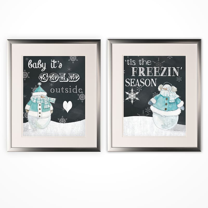 Baby It's Cold Outside -2 Piece Set - Silver Frame