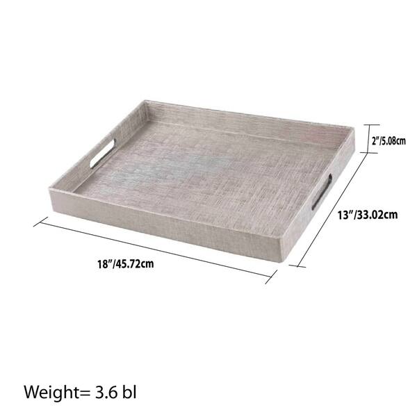 Home Basics Silver Metallic Weave Serving Tray