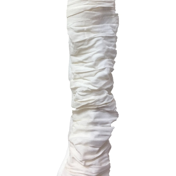 Royal Designs White Cord & Chain Cover- 4 feet- Silk-type FabriTouch Fastenerc - Use for Chandelier Lighting Wires (CC-14-WH)