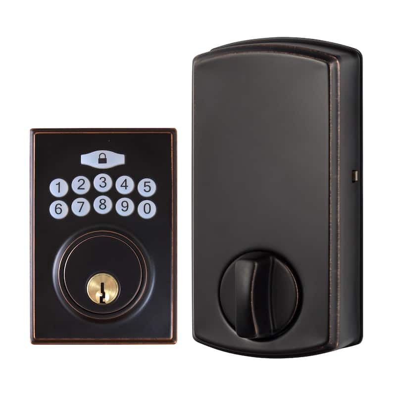 Sure-Loc Modern Electronic Deadbolt - Brown - Bronze Finish
