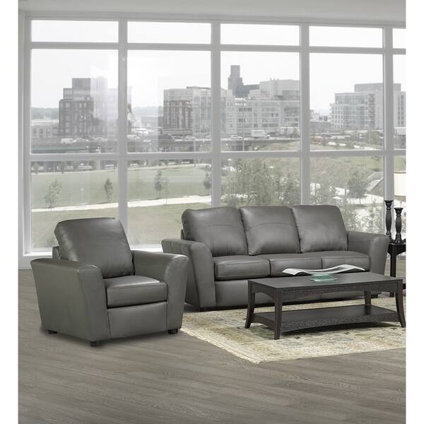Augusta Italian Leather Sofa and Two Chair Set Bed Bath & Beyond