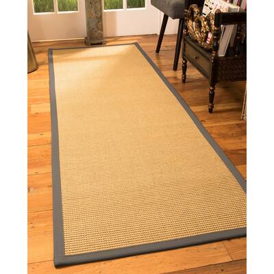NaturalAreaRugs Devon Sisal Carpet Runner Hand-Woven Stone Border (2' 6" x 8') - 2'6" x 8'