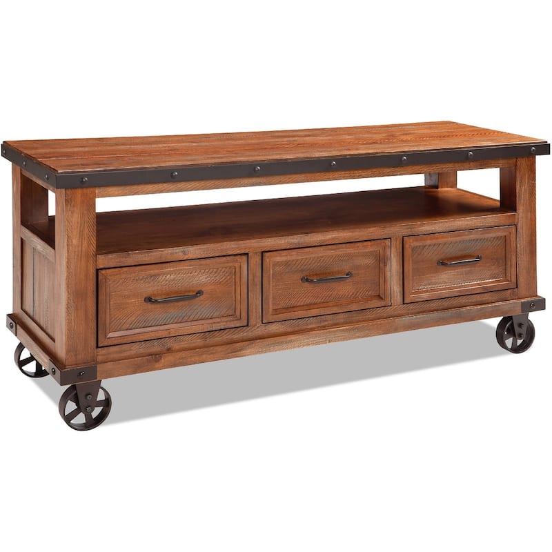 Taos Canyon Brown TV Console with Caster