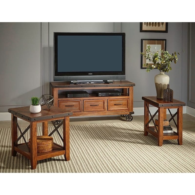 Taos Canyon Brown TV Console with Caster