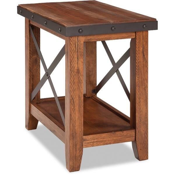 Taos Canyon Brown Chairside Table With Metal Accents Taos Canyon Brown Chairside Table With Metal Accents