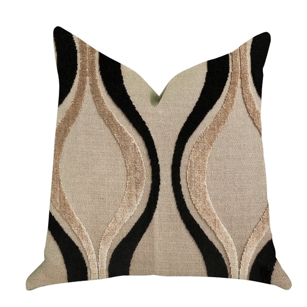 Plutus Misty Belvedere Luxury Decorative Throw Pillow in Brown and Black Tones