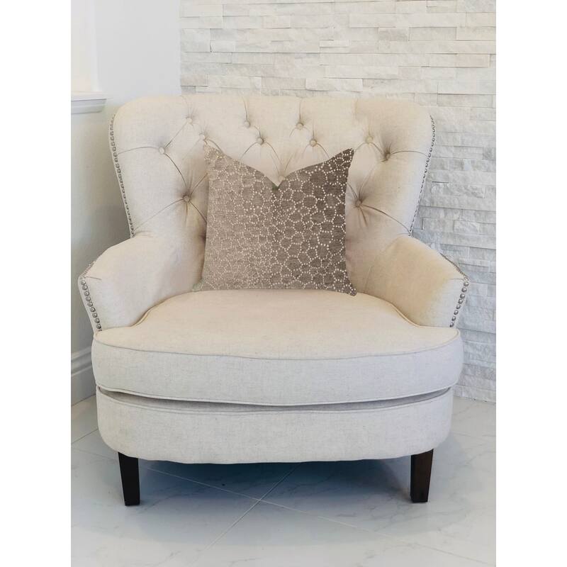 Plutus Bubbly Gal Luxury Decorative Throw Pillow in Beige Tones