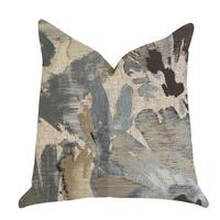 Plutus Icy Blue Wildflower Luxury Decorative Throw Pillow