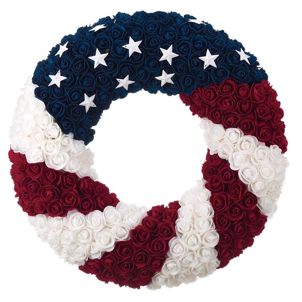 Transpac Foam Multicolor 4th of July Patriotic Wreath