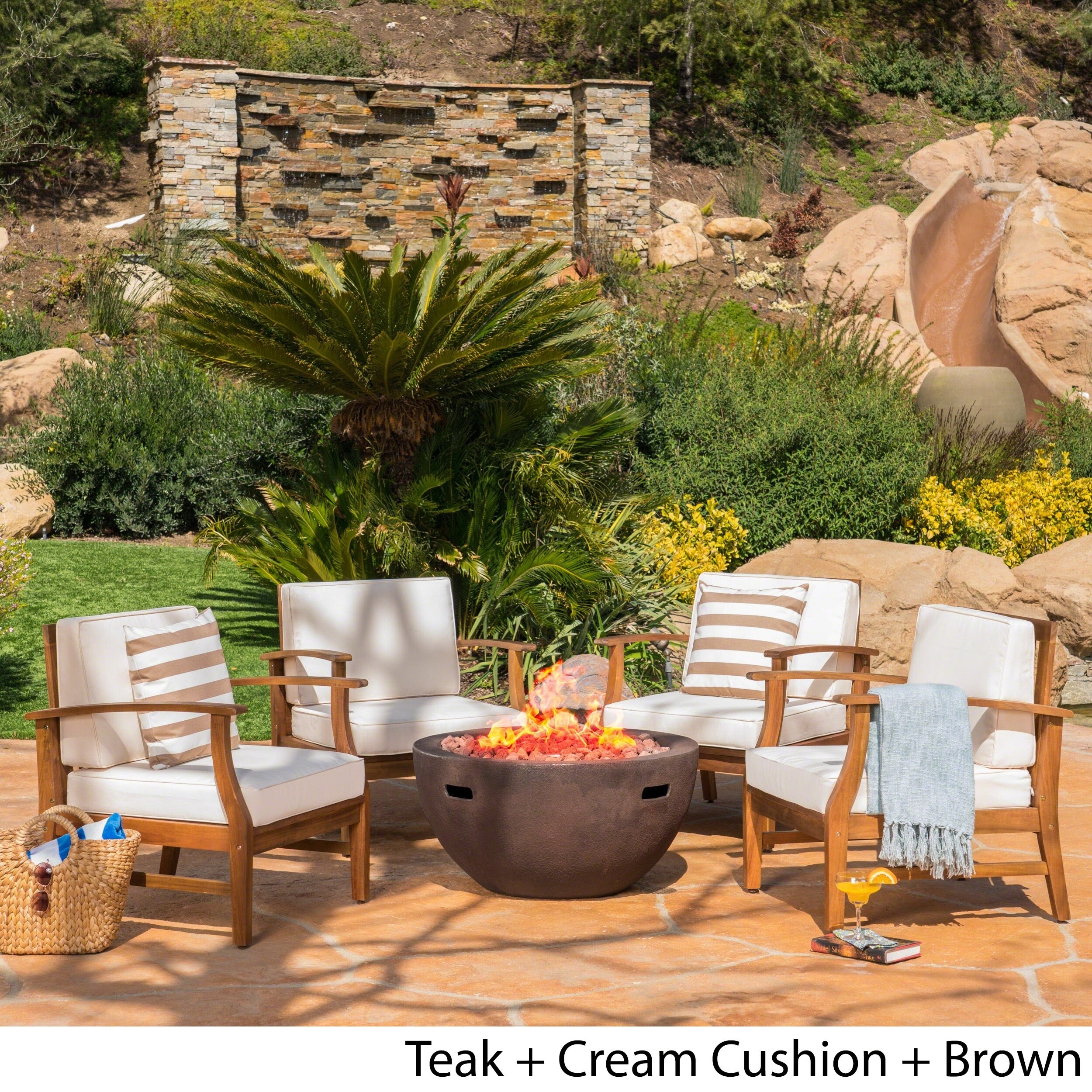 Shop Inglot Outdoor 5 Piece Fire Pit Seating Set By Christopher