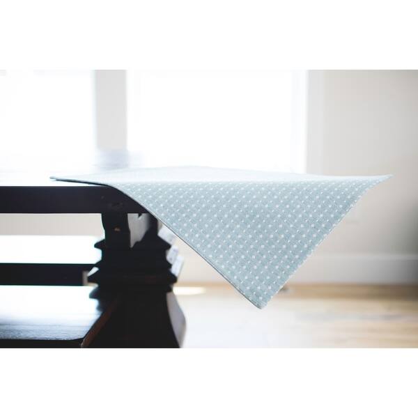 Blue Dotted White Linen Placemat, Set of 4