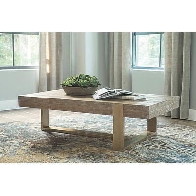 ashley signature design paluxy light brown wood and steel coffee table - Light Colored Coffee Tables ashley signature design paluxy light brown wood and steel coffee table - Light Colored Coffee Tables