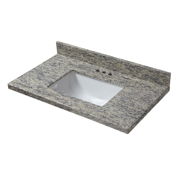 Cahaba Santa Cecilia Grey Granite 31 Inch X 19 Vanity Top With Cahaba Santa Cecilia Grey Granite 31 Inch X 19 Vanity Top With Trough Bowl And