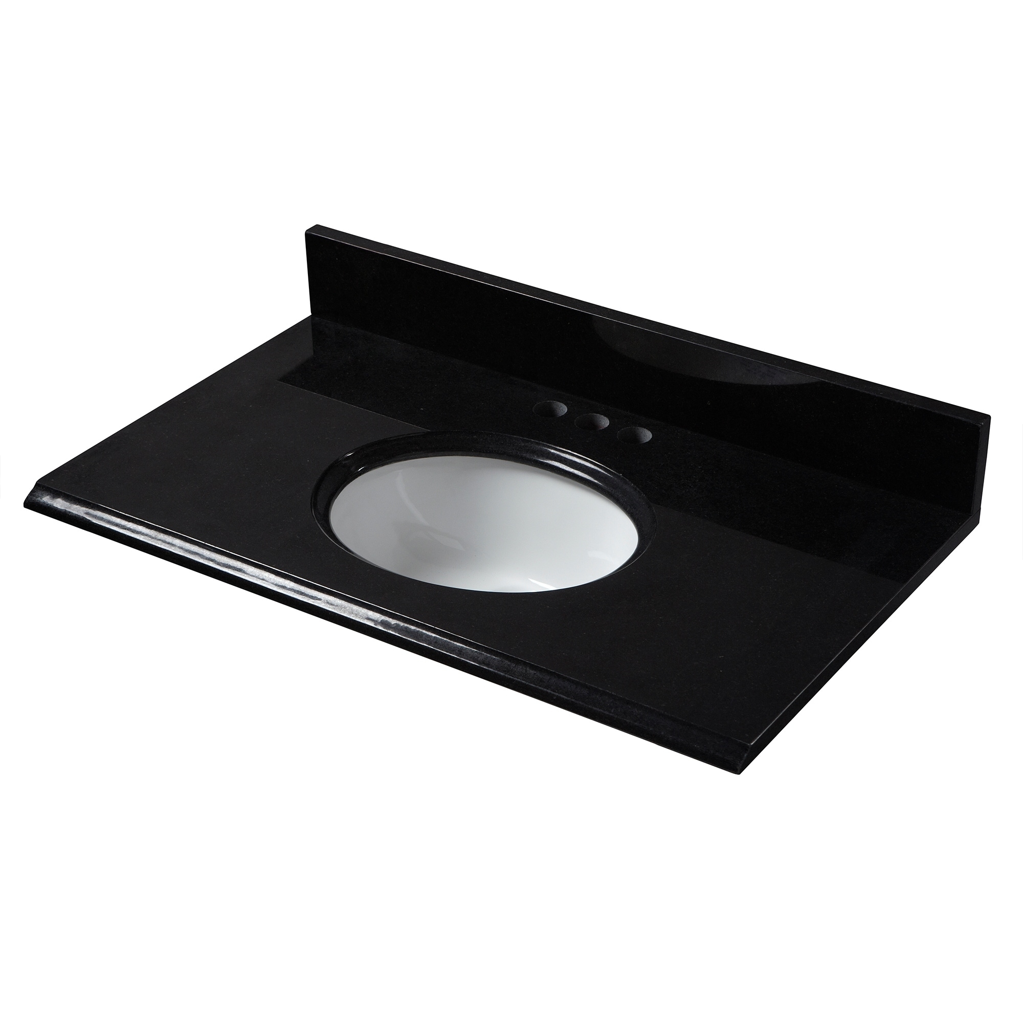 31 In X 19 In Black Granite Vanity Top 4 In Spread