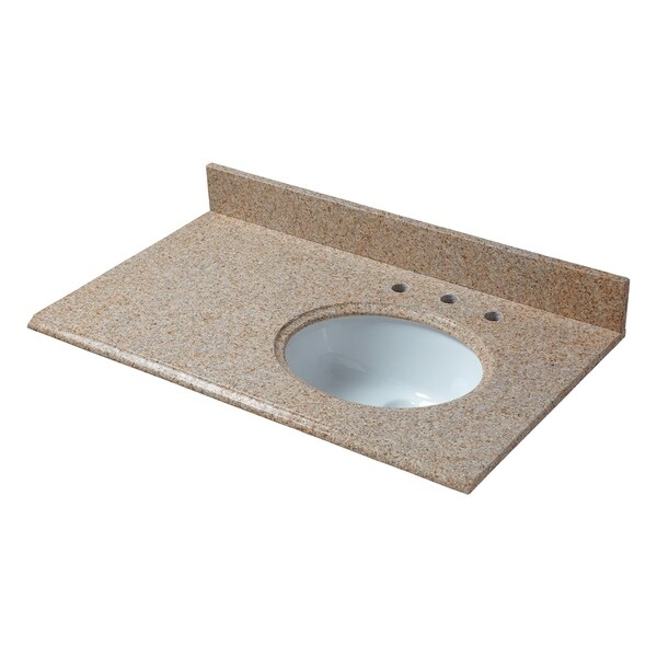37 In X 22 Beige Granite Right Offset Basin Vanity Top 8 Beige Granite Right Offset Basin Vanity Top 8 In Spread Free Shipping Today 20729006