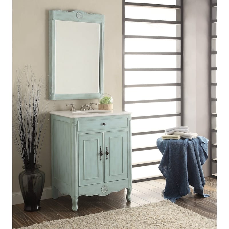 26" Benton Collection Daleville L. Blue Vintage Bathroom Vanity Sink