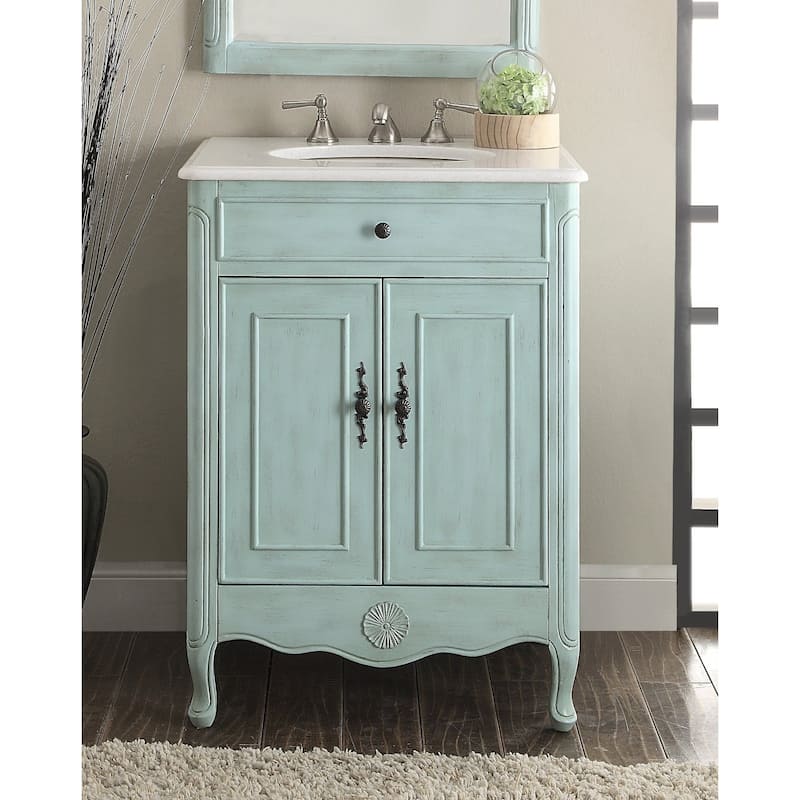 26" Benton Collection Daleville L. Blue Vintage Bathroom Vanity Sink
