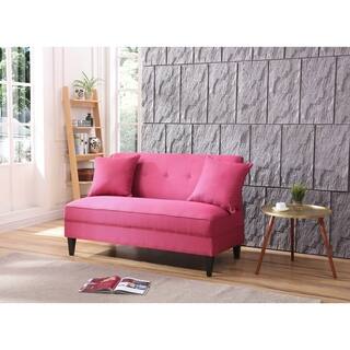 Pink Sofas Couches Online At Our Best Living Lyke Home Fuscia Polyblend Armless Loveseat