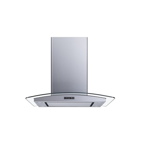 Winflo O-WH101C30SR 30" CFM Convertible Stainless Steel/ Glass Island Range Hood