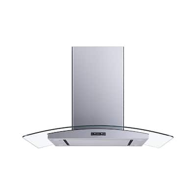 Winflo 36" Convertible Stainless Steel/ Glass Island Range Hood