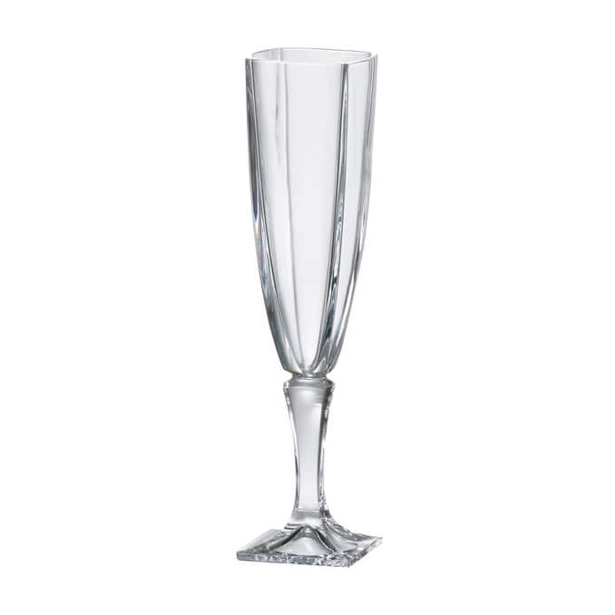 Majestic Gifts European Glass - Square Crystalline Toasting Flute-5oz.- S/6