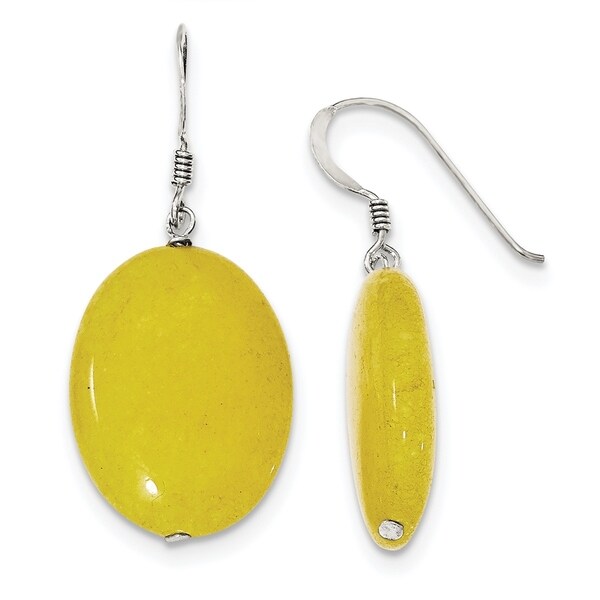 Versil Sterling Silver Yellow Jade Earrings On Free Versil Sterling Silver Yellow Jade Earrings