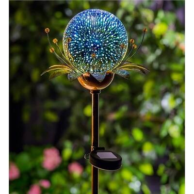 Stargazer Solar Glass Globe Flower Garden Stake
