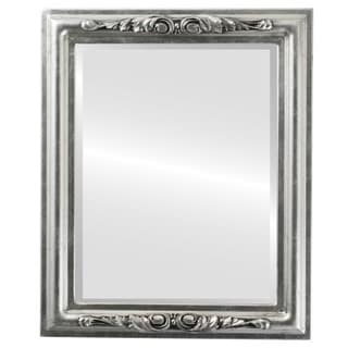 Florence Framed Rectangle Mirror in Silver Leaf with Black Antique - Silver/Black