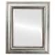 preview thumbnail 1 of 2, Heritage Framed Rectangle Mirror in Silver Leaf with Brown Antique - Silver/Brown