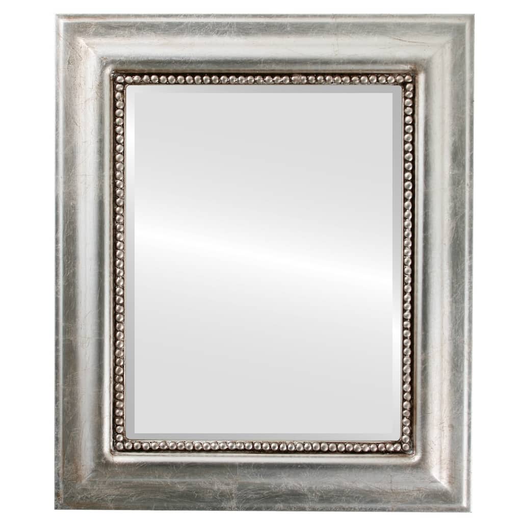 Heritage Framed Rectangle Mirror in Silver Leaf with Brown Antique - Silver/Brown