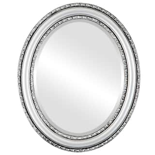 Dorset Framed Oval Mirror in Silver Spray