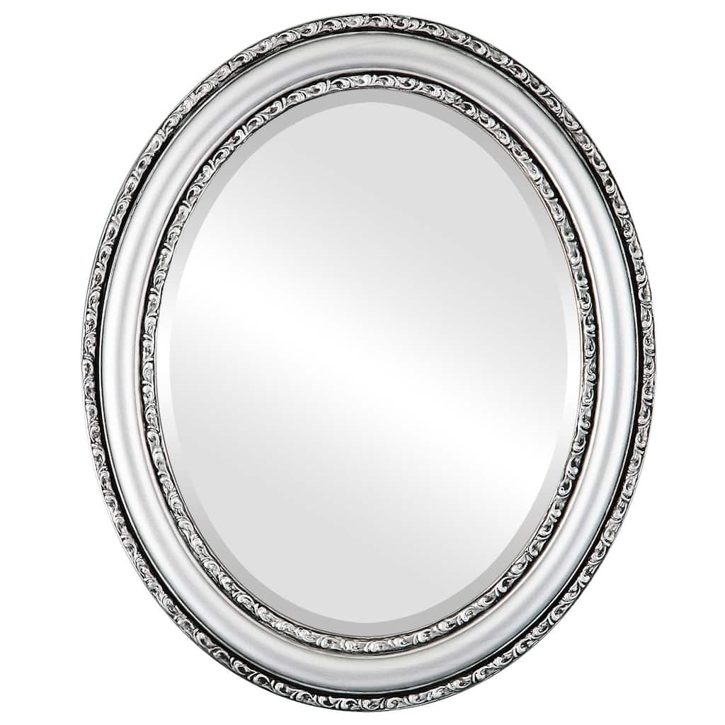 Dorset Framed Oval Mirror in Silver Spray