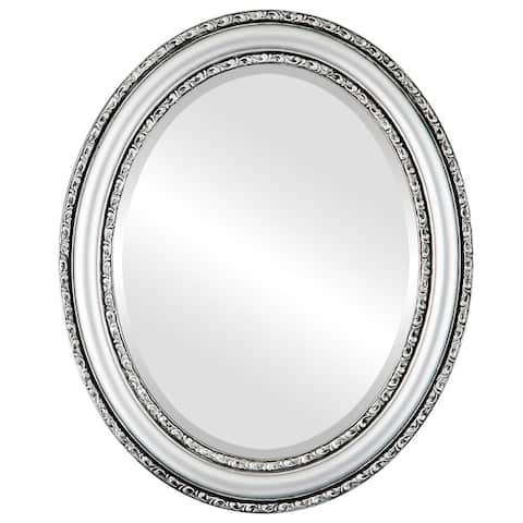 Dorset Framed Oval Mirror in Silver Spray