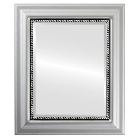Heritage Framed Rectangle Mirror in Silver Spray