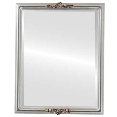Contessa Framed Rectangle Mirror in Silver Leaf with Brown Antique - Silver/Brown