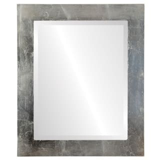 Soho Framed Rectangle Mirror in Silver Leaf with Brown Antique - Silver/Brown