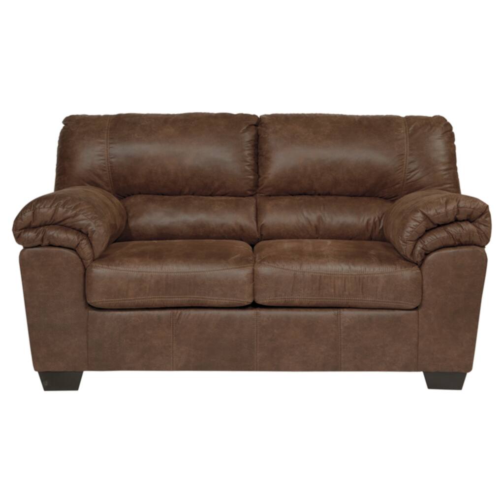 Faux Leather Bladen Traditional Brown Loveseat