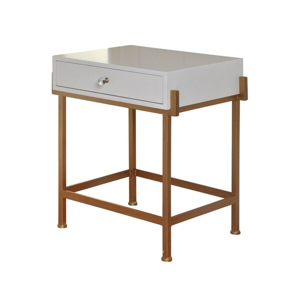 1 Drawer White Lacquer Side Table Antique Gold Frame Free 1 Drawer White Lacquer Side Table Antique Gold Frame