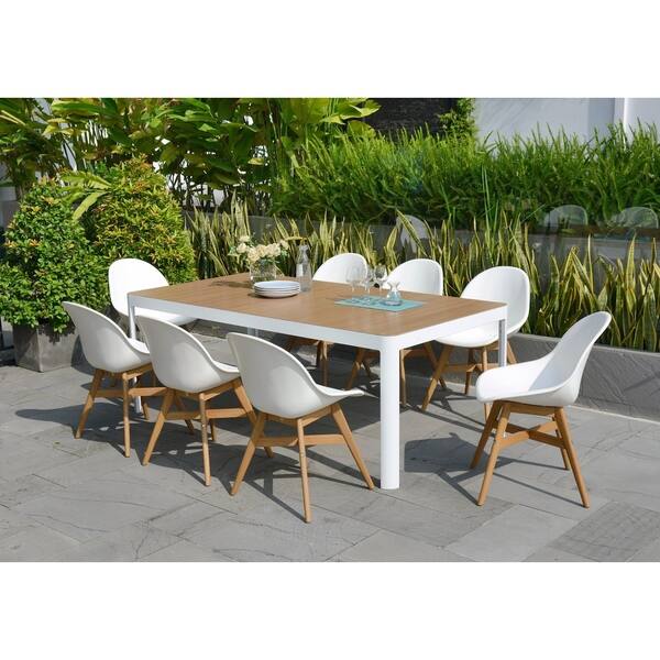Shop Amazonia Teak Hawaii White 9 Piece Rectangular Patio Dining Set On Sale Overstock 20730917