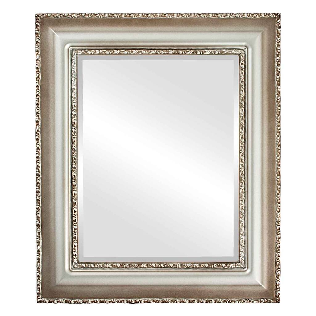 Somerset Framed Rectangle Mirror in Silver Shade - Silver/Brown