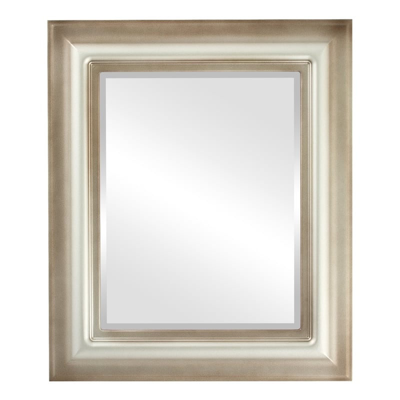 Lancaster Framed Rectangle Mirror in Silver Shade - Silver/Brown